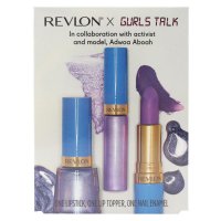 Revlon Gurls Talk 3 Piece Gift Pack - Super Lustrous Lipstick, Glitter Lip Topper & Nail Enamel