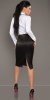 High Waisted Pencil Skirt with Buttons - Black (Size M)