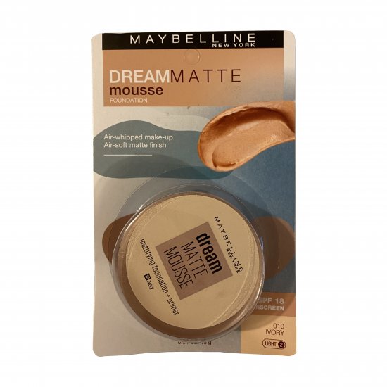 Maybelline Dream Matte Mousse Foundation Light 2 - No. 10 Ivory - Click Image to Close
