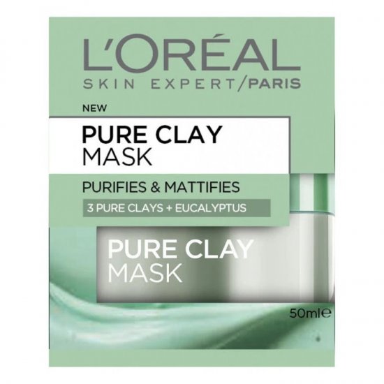 L'Oreal Pure Clay Mask with Eucalyptus 50ml - Click Image to Close