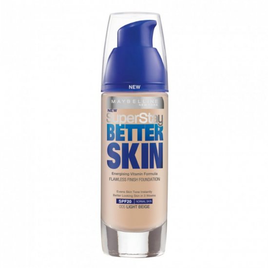Maybelline Superstay Better Skin Flawless Finish Foundation - 005 Light Beige - Click Image to Close