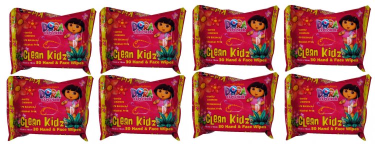 8 X Dora The Explorer 30Pack Hand & Face Wipes 240 Wipes + Free Shipping! - Click Image to Close