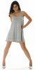 Strapless Fabric Mini Dress with Choker - Grey - Size 8-10