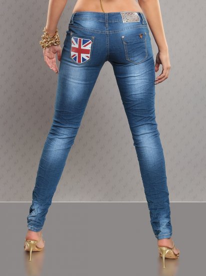 The British Blue Skinny Leg Jeans - Size XS - Click Image to Close