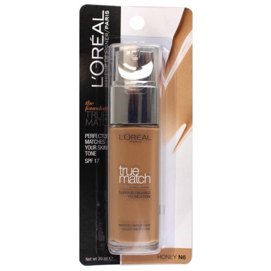 L'Oreal True Match Super Blendable Foundation SPF 17 - N6 Honey - Click Image to Close